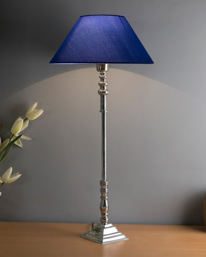 Modern Aluminium Chrome Finish Buffet Table Lamp, Cone Shade
