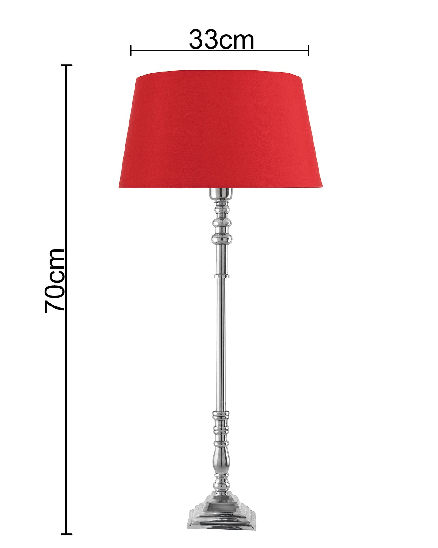 Modern Aluminium Chrome Finish Buffet Table Lamp, Drum Shade