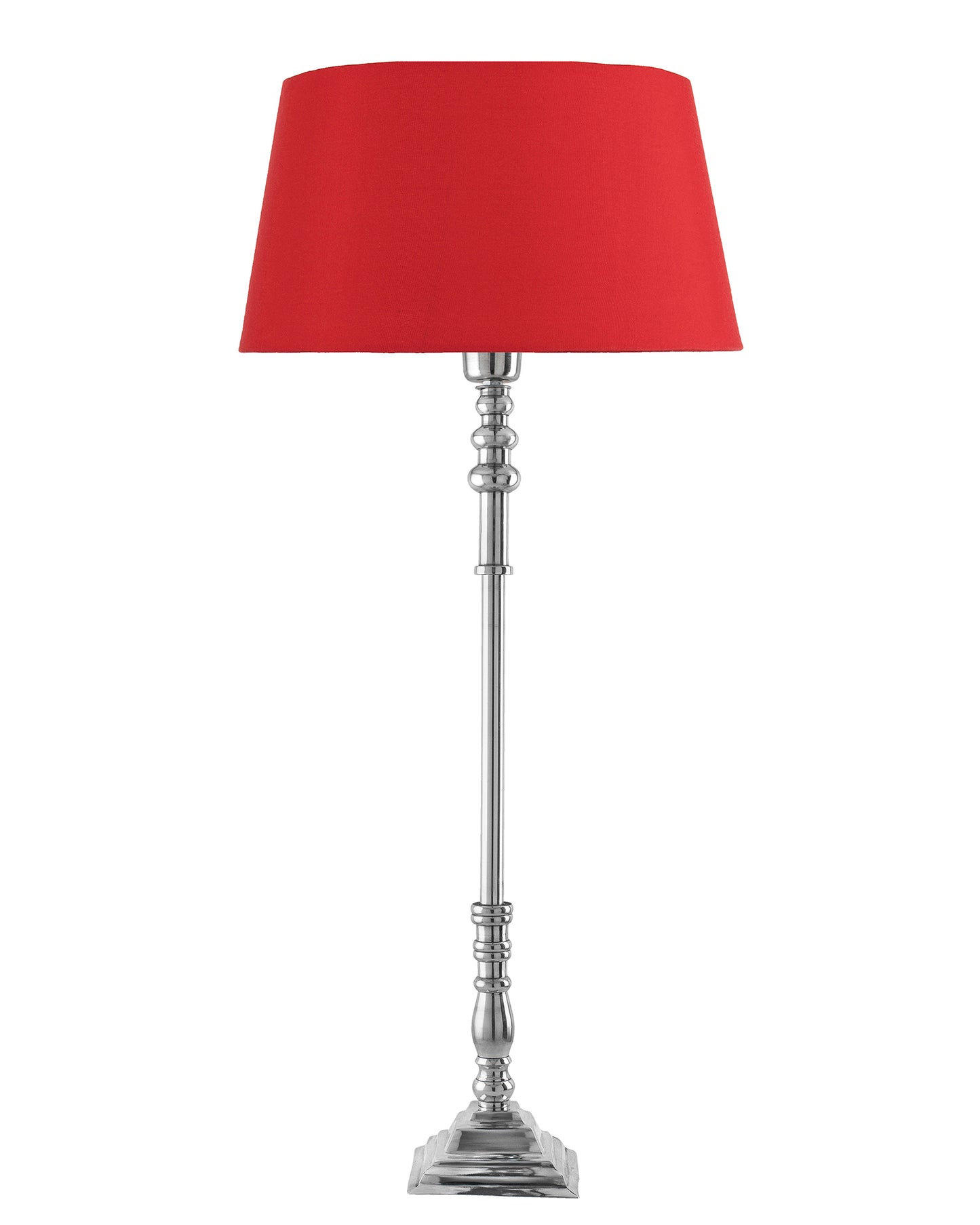 Modern Aluminium Chrome Finish Buffet Table Lamp, Drum Shade