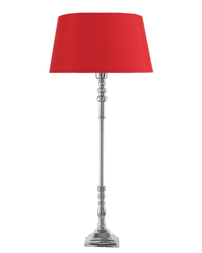 Modern Aluminium Chrome Finish Buffet Table Lamp, Drum Shade
