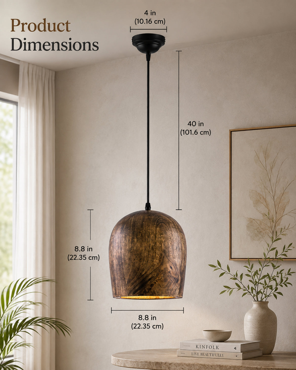 Modern Bucket Shape Natural Wooden Pendant Light Fixture, Home Kitchen Desk Dining Room, Rustic hanging Light, E27