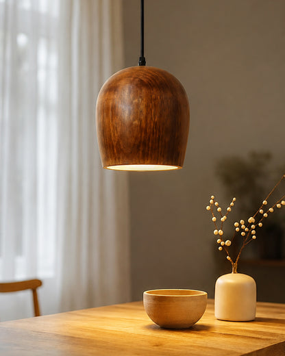 Modern Bucket Shape Natural Wooden Pendant Light Fixture, Home Kitchen Desk Dining Room, Rustic hanging Light, E27