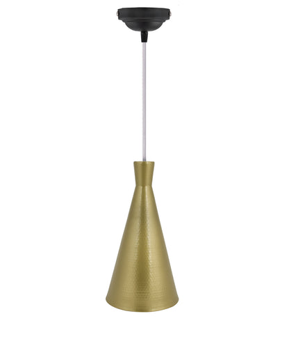 E26/E27 Single Head Metal Cone Shade Pendant Vintage Hanging Ceiling Light, Golden Set of 2