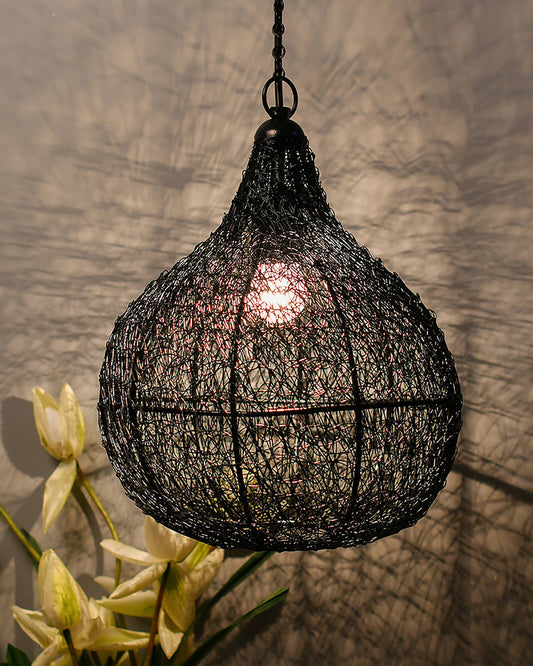 Classic twisted wire Crown hanging pendant light, Golden Hanging fixture lamp Pendants Ceiling Lamp