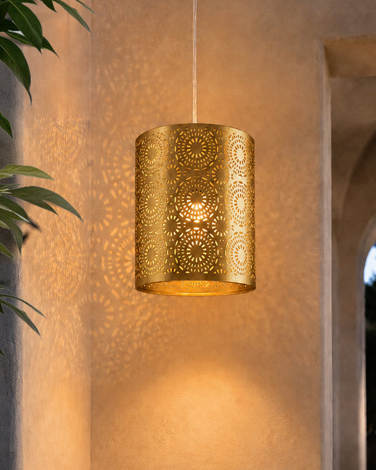 Antique Filgree Hanging Moroccan Ceiling Lamp, Brass Finish Pendant Light Turkish Arabic Fancy Light
