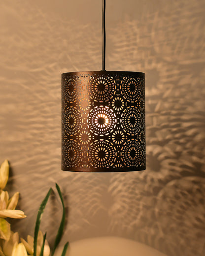 Antique Filgree Hanging Moroccan Ceiling Lamp, Antique Copper Finish Pendant Light Turkish Arabic Fancy Light