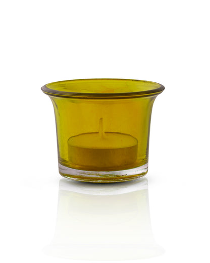 Collar Glass Tea Light Candle Holder, Set of 6