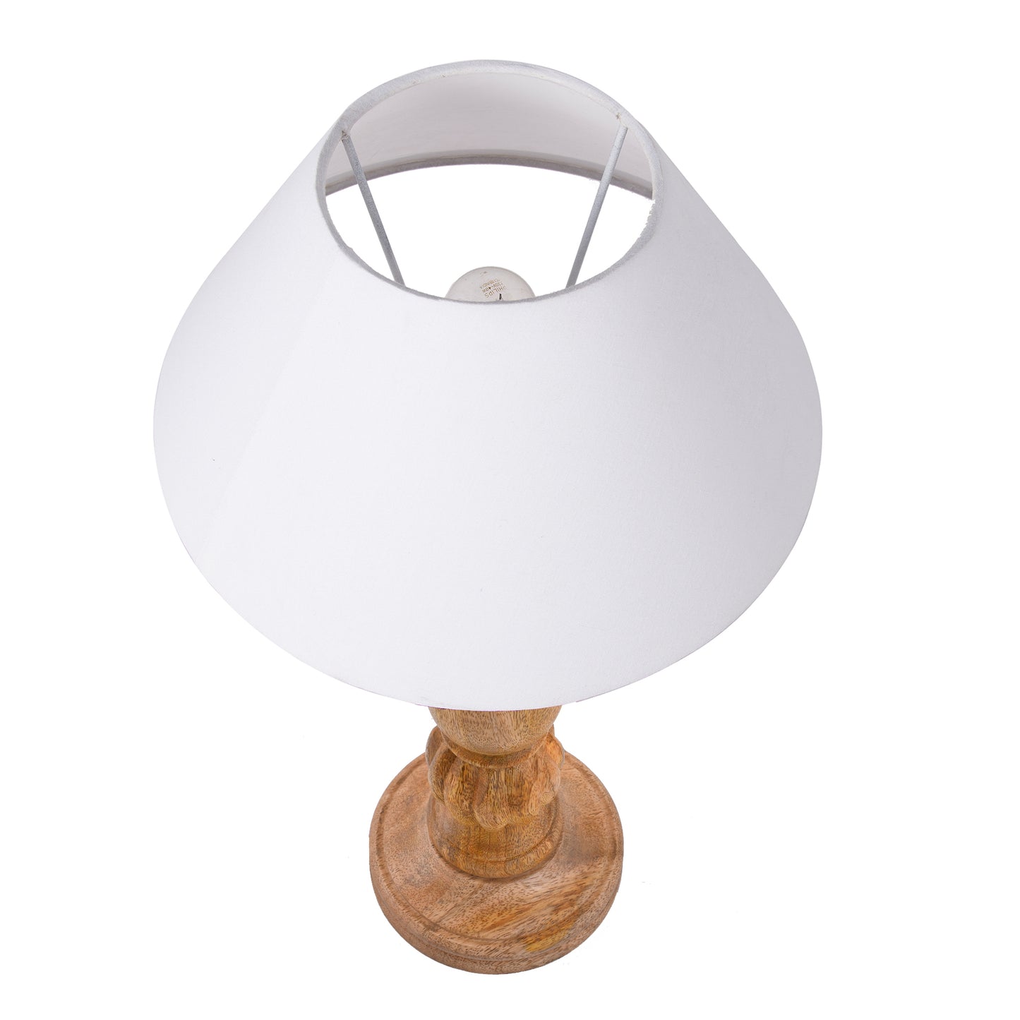 Classic Victorian Natural Wood Table Lamp With Shade
