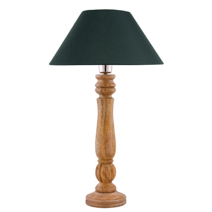 Classic Victorian Natural Wood Table Lamp With Shade