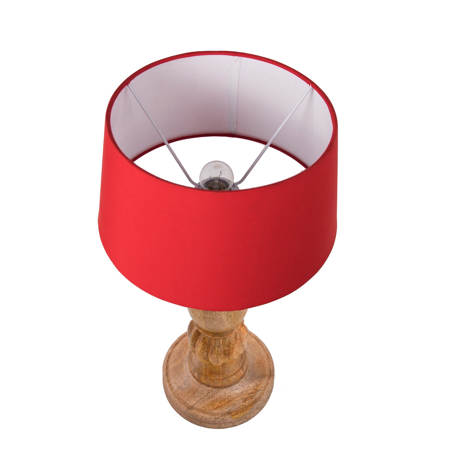 Classic Victorian Natural Wood Table Lamp With Shade