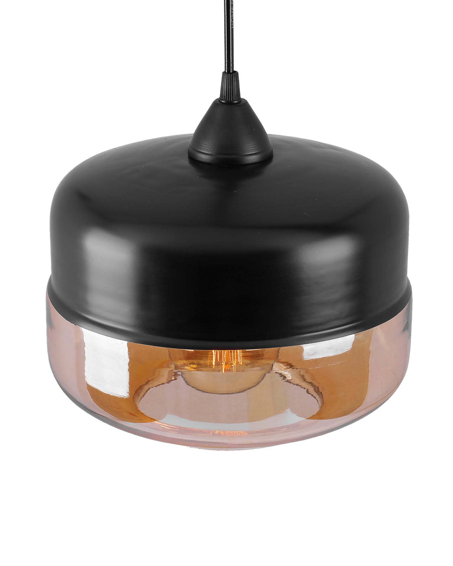 Glass Pendant Light Black Loft Bar Counter Dining Room Creative LED/Filament Ceiling Hanging Lamp, E27, Murray