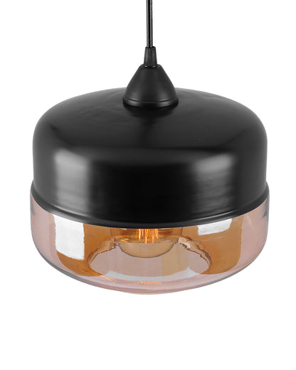 Glass Pendant Light Black Loft Bar Counter Dining Room Creative LED/Filament Ceiling Hanging Lamp, E27, Murray