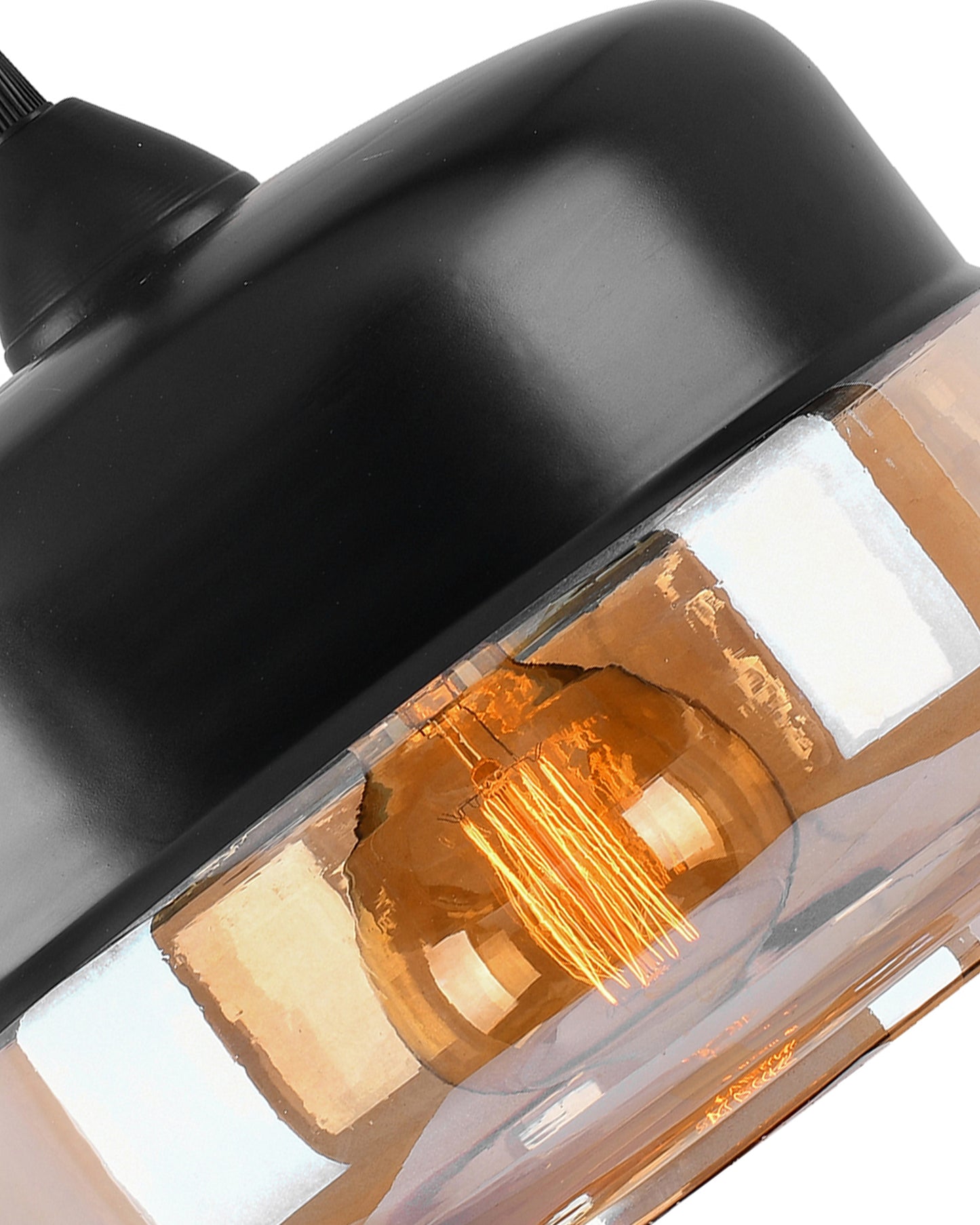 Glass Pendant Light Black Loft Bar Counter Dining Room Creative LED/Filament Ceiling Hanging Lamp, E27, Murray