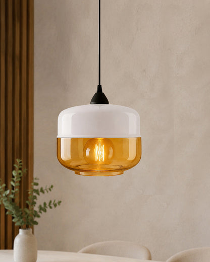 Glass Pendant Light Black Loft Bar Counter Dining Room Creative LED/Filament Ceiling Hanging Lamp, E27, Murray