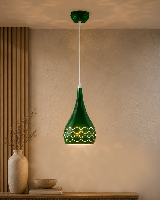 Homesake® Glossy Spining Top Hanging pendant Lamp, Ceiling Light (Green, Cross-Cut)