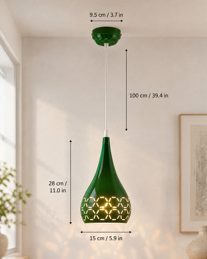 Homesake® Glossy Spining Top Hanging pendant Lamp, Ceiling Light (Green, Cross-Cut)