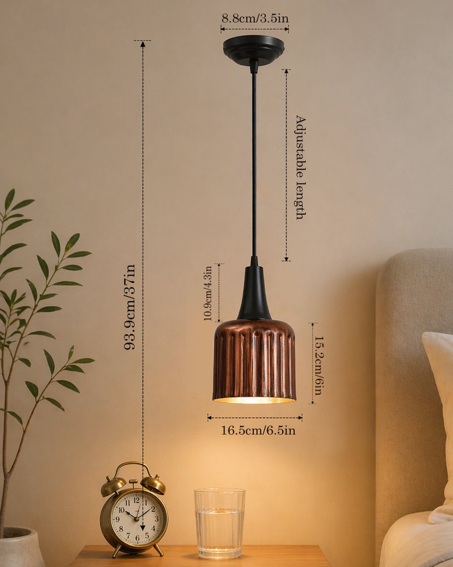 Toned Oil Rubbed Vintage Metal Ceiling Lamp