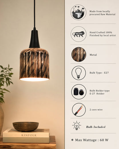 Toned Oil Rubbed Vintage Metal Ceiling Lamp