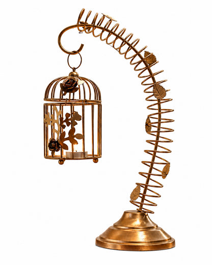 Metal Bird Cage with table stand Light Antique Diwali Showpieces for Home Decor tealight candle holders