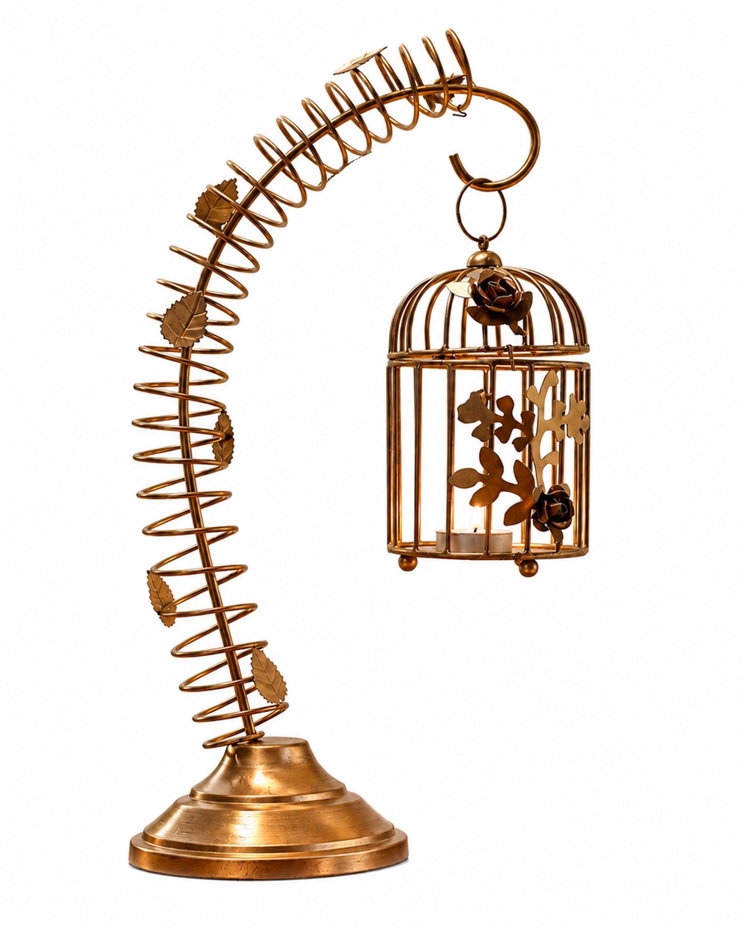 Metal Bird Cage with table stand Light Antique Diwali Showpieces for Home Decor tealight candle holders