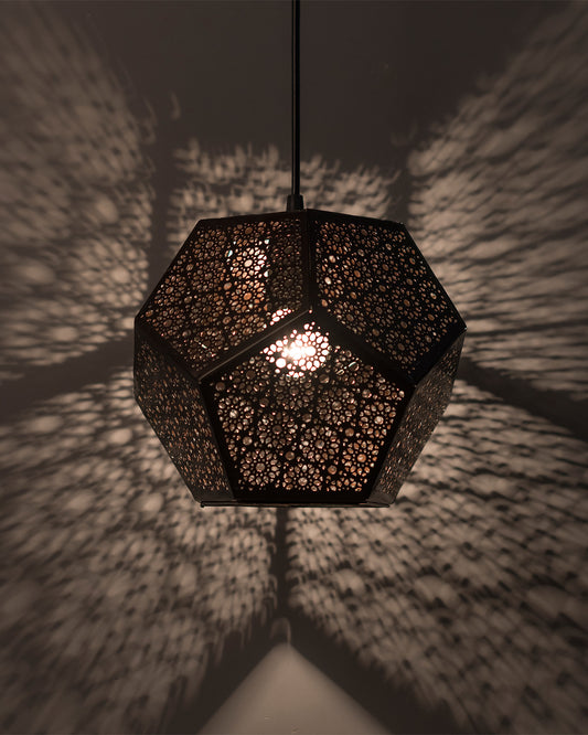 Cubist Hexagon Moroccan Hanging Light, Pendant Ceiling Light