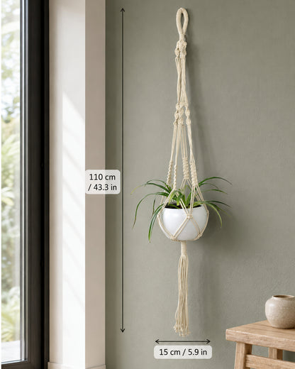Macreme Hanging Planter Large Macrame with Pot Pack of 2