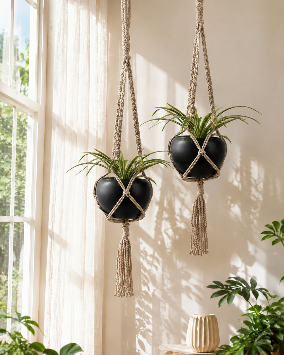 Hanging Planter Medium Macrame Planter With Pot Pack of 2