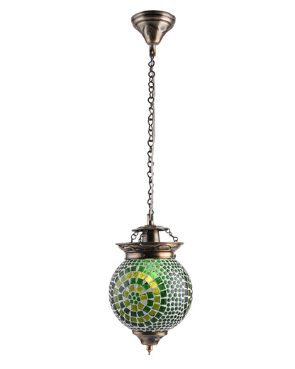 Antique Turkish Moroccan Mosaic Pendant with Metal Ceiling Hanging Light
