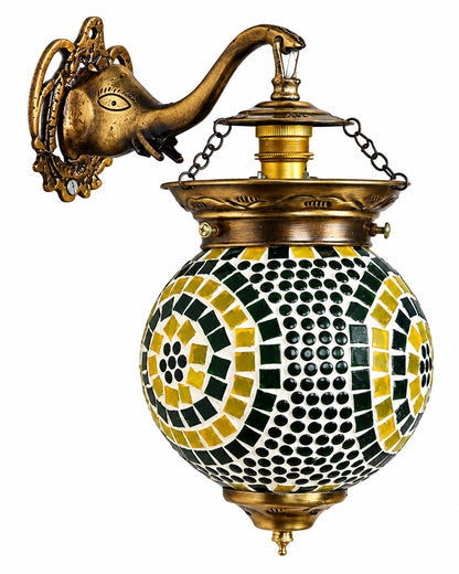 Antique Turkish Mosaic Heritage Style Wall Lamp, Glass Wall Bracket