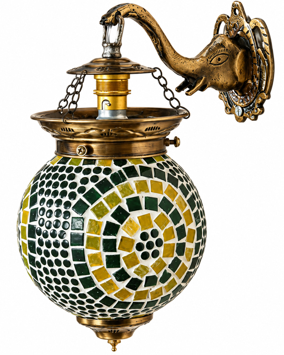 Antique Turkish Mosaic Heritage Style Wall Lamp, Glass Wall Bracket