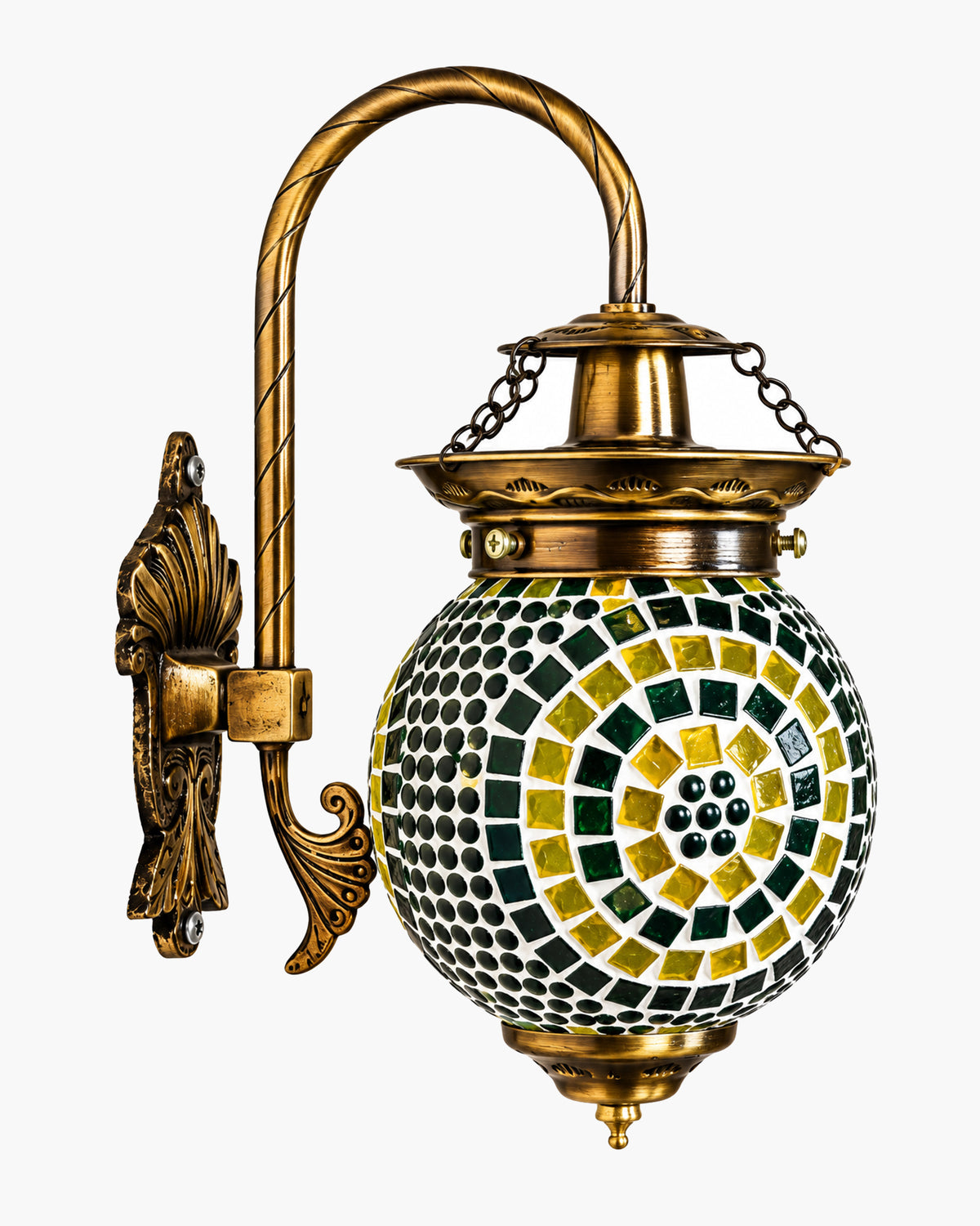 Antique Turkish Mosaic Heritage Style Wall Lamp, Glass Wall Bracket