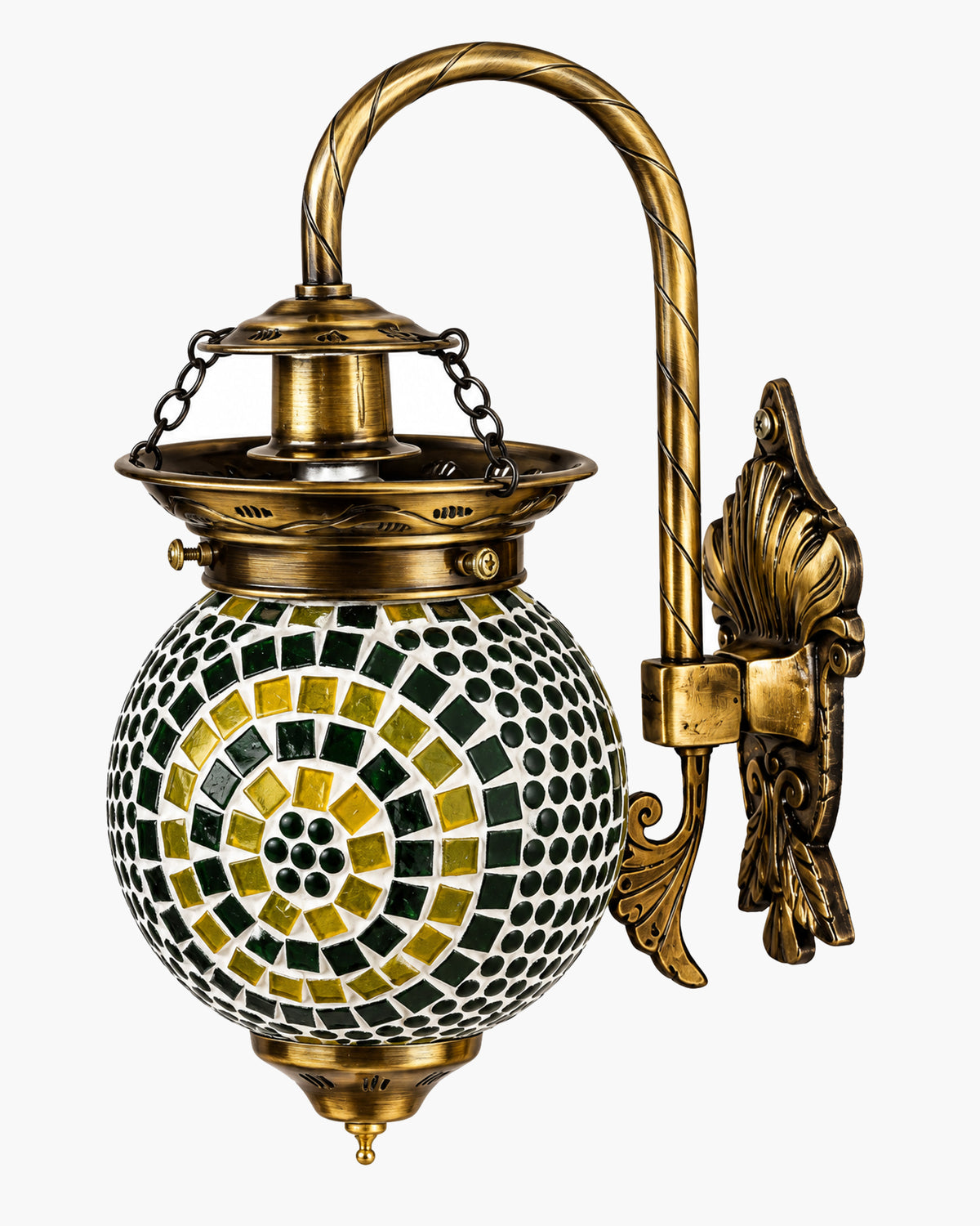 Antique Turkish Mosaic Heritage Style Wall Lamp, Glass Wall Bracket