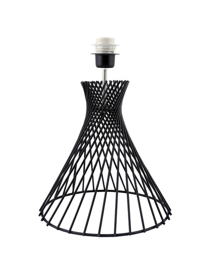 Modern Table Lamps, Spiral Metal Wire Black Base with Fabric Lampshade for Home Office Cafe Restaurant