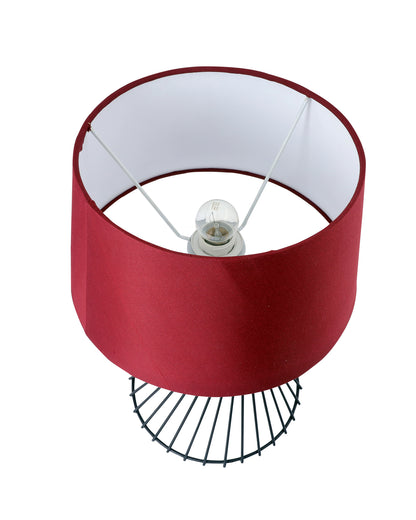 Modern Table Lamps, Spiral Metal Wire Black Base with Fabric Lampshade for Home Office Cafe Restaurant