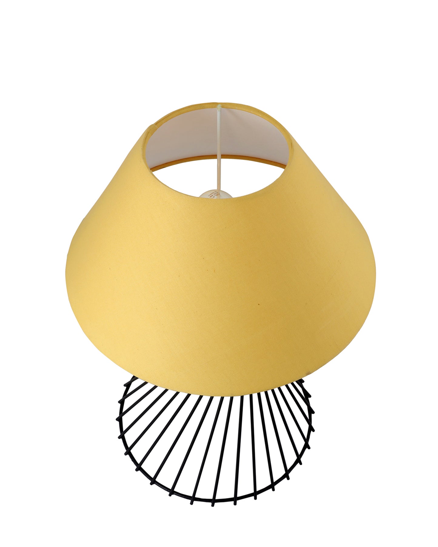 Modern Table Lamps, Spiral Metal Wire Black Base with Fabric Lampshade for Home Office Cafe Restaurant