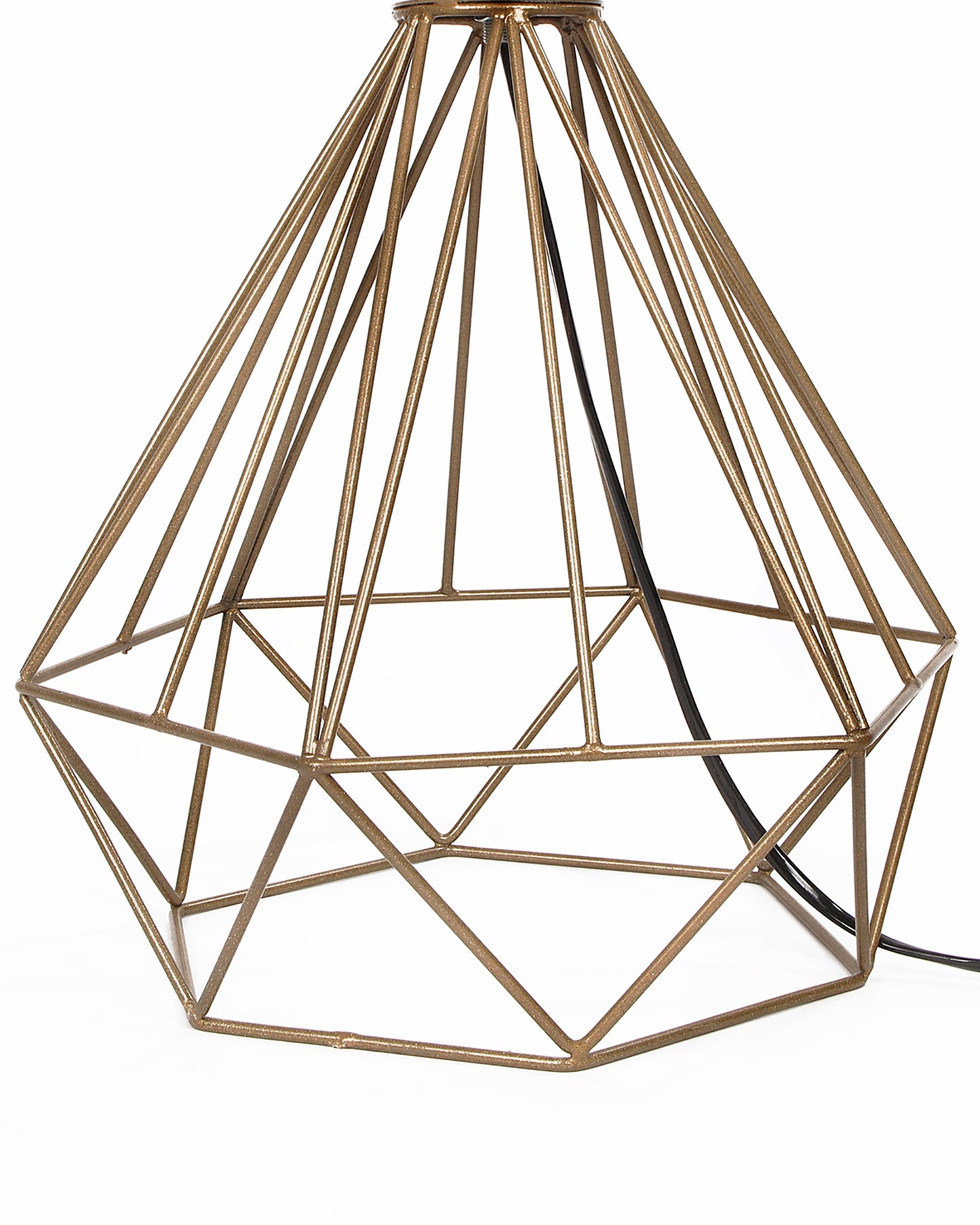 Modern Farmhouse Metal Diamond Desk Table Lamp with Light Bulb Decorative Bed Table Side Golden Light