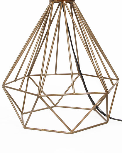 Modern Farmhouse Metal Diamond Desk Table Lamp with Light Bulb Decorative Bed Table Side Golden Light