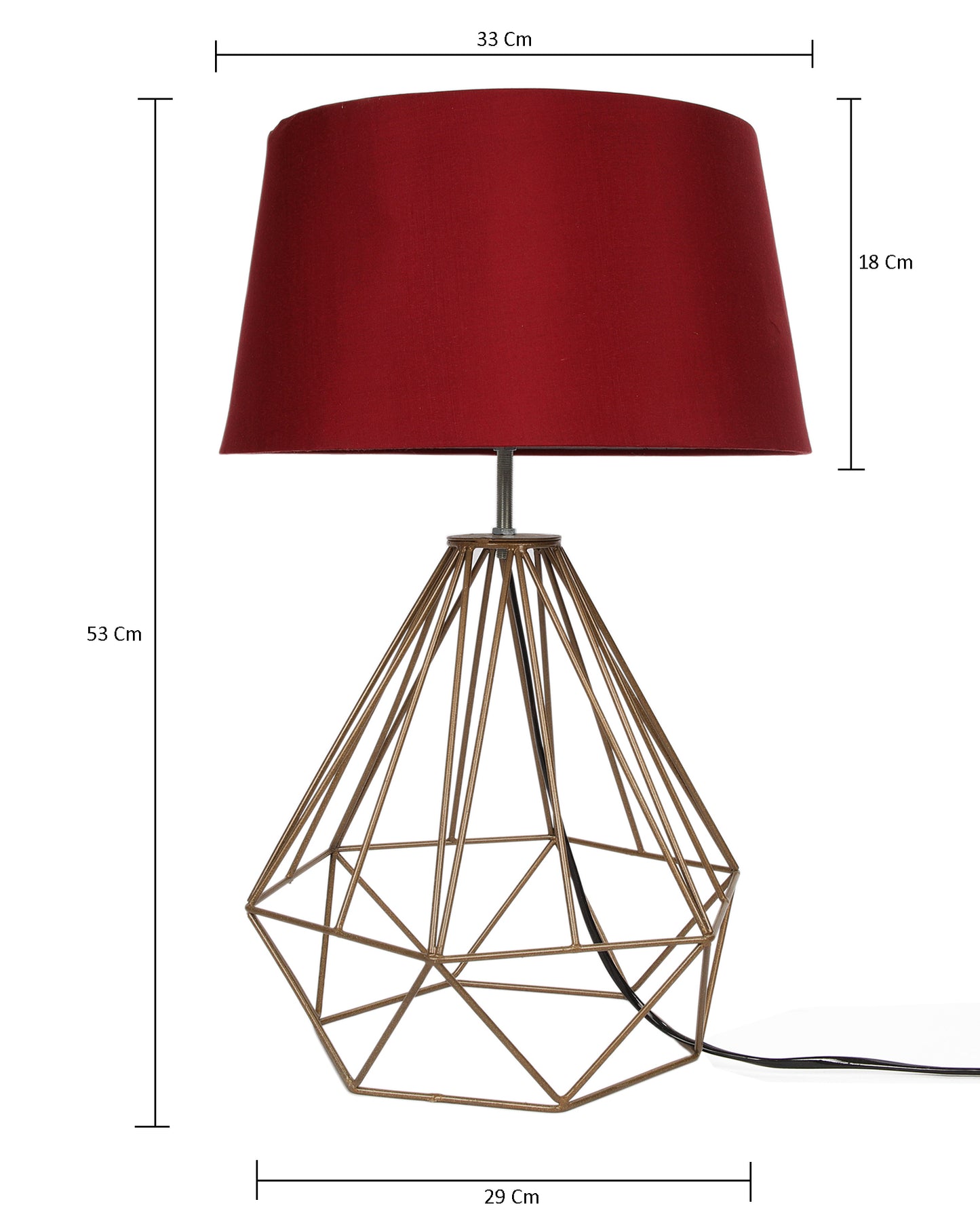 Modern Farmhouse Metal Diamond Desk Table Lamp with Light Bulb Decorative Bed Table Side Golden Light