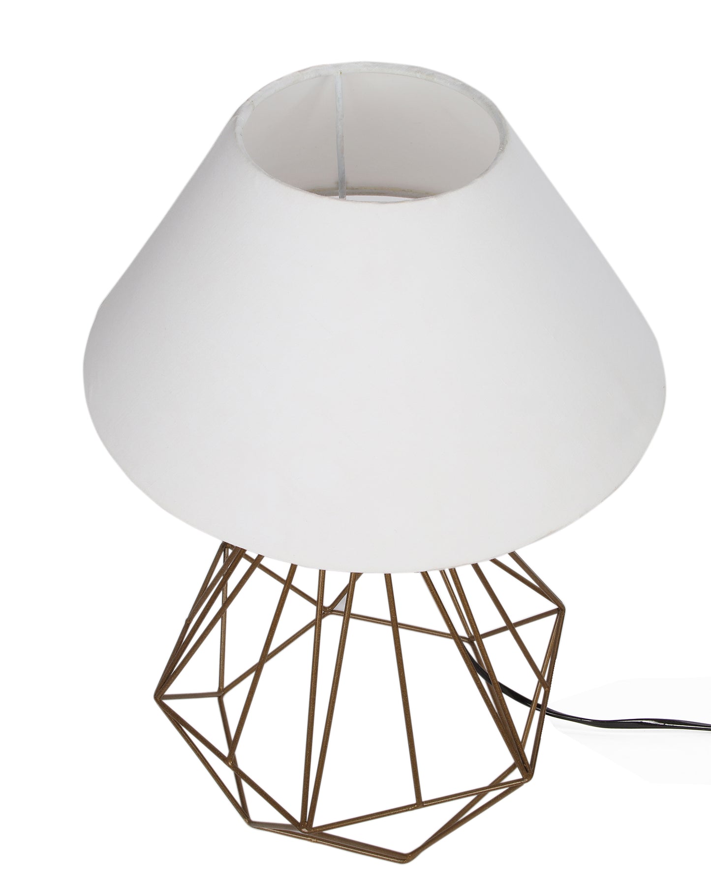 Modern Farmhouse Metal Diamond Desk Table Lamp with Light Bulb Decorative Bed Table Side Golden Light
