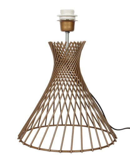 Modern Table Lamps, Spiral Metal Wire Golden Base with Fabric Lampshade for Home Office Cafe Restaurant