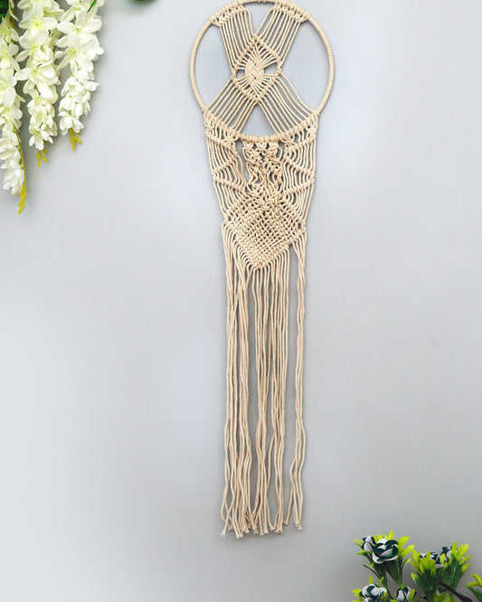 Macrame Wall Hanging Dream Catcher, Large Handmade Crochet Decor for Bedroom, Home Decor for Apartment Living Room Bedroom Baby Nursery Dorm set of 1