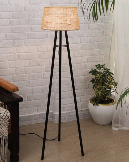 Mid Century Metal Tripod Floor Lamp,Contemporary Minimalist Standing Floor Light with Iron Legs,E27 Lamp Base,Modern Design Standing Light for Living Room,Study Room and Bedroom, Tripod
