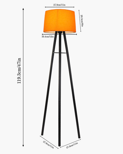 Mid Century Metal Tripod Floor Lamp,Contemporary Minimalist Standing Floor Light with Iron Legs,E27 Lamp Base,Modern Design Standing Light for Living Room,Study Room and Bedroom, Tripod