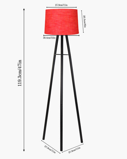 Mid Century Metal Tripod Floor Lamp,Contemporary Minimalist Standing Floor Light with Iron Legs,E27 Lamp Base,Modern Design Standing Light for Living Room,Study Room and Bedroom, Tripod