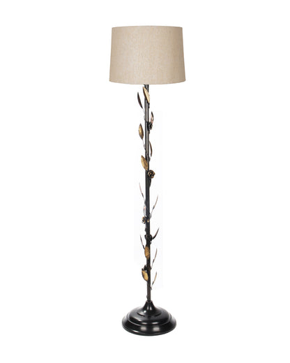 Contemporary Metal Floor Lamp,Contemporary Minimalist Standing Floor Light with Iron Legs,E27 Lamp Base,Modern Design Standing Light for Living Room,Study Room and Bedroom, Floral