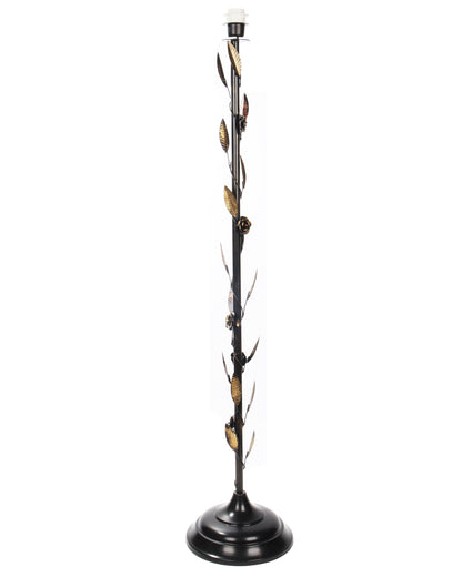 Contemporary Metal Floor Lamp,Contemporary Minimalist Standing Floor Light with Iron Legs,E27 Lamp Base,Modern Design Standing Light for Living Room,Study Room and Bedroom, Floral