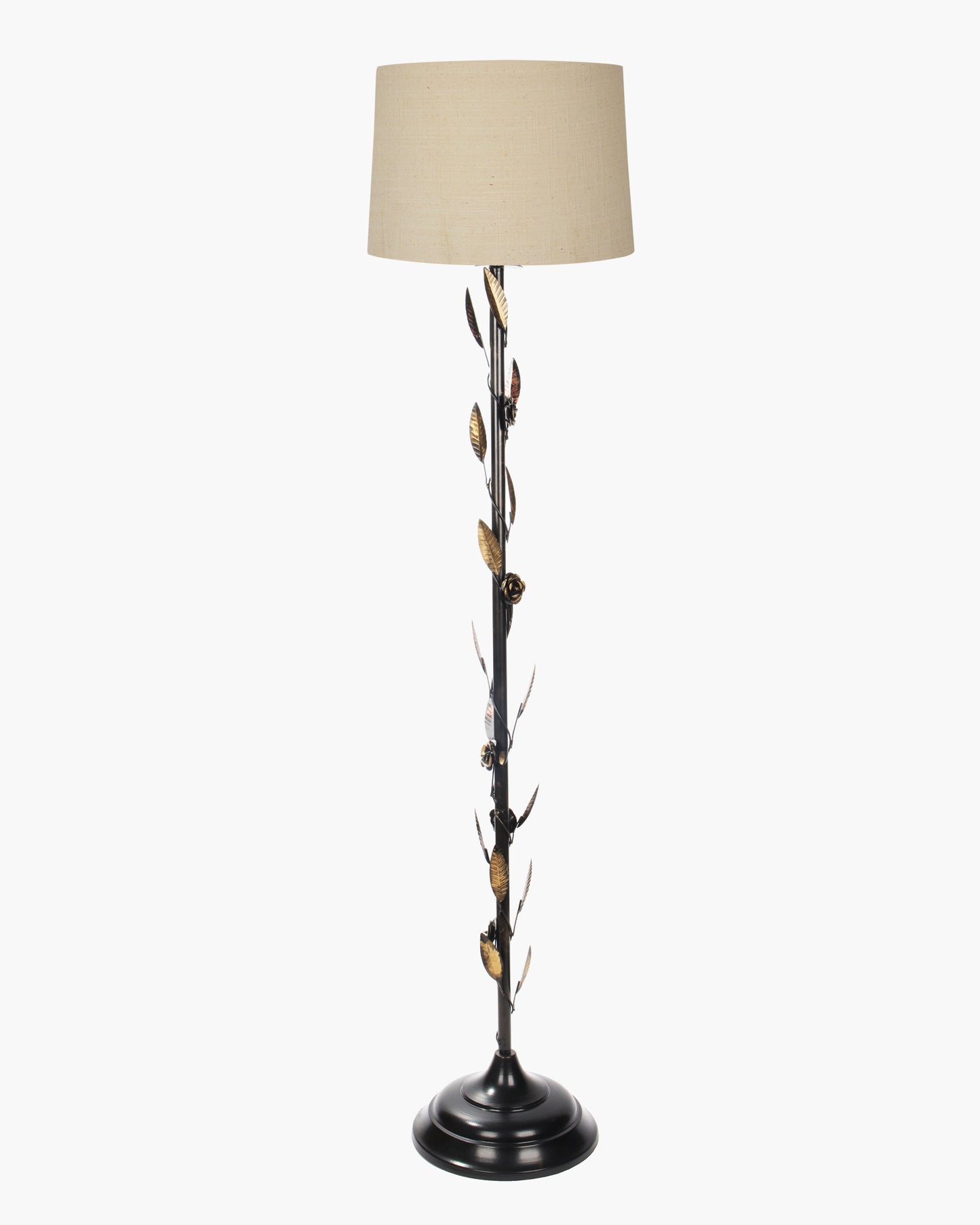 Contemporary Metal Floor Lamp,Contemporary Minimalist Standing Floor Light with Iron Legs,E27 Lamp Base,Modern Design Standing Light for Living Room,Study Room and Bedroom, Floral
