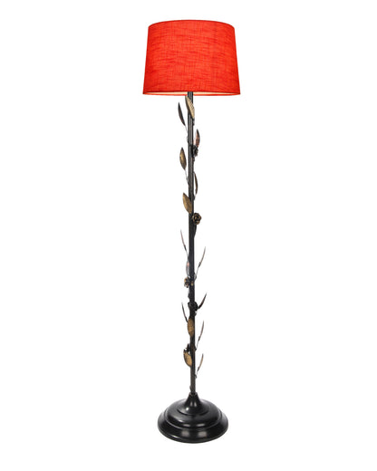 Contemporary Metal Floor Lamp,Contemporary Minimalist Standing Floor Light with Iron Legs,E27 Lamp Base,Modern Design Standing Light for Living Room,Study Room and Bedroom, Floral