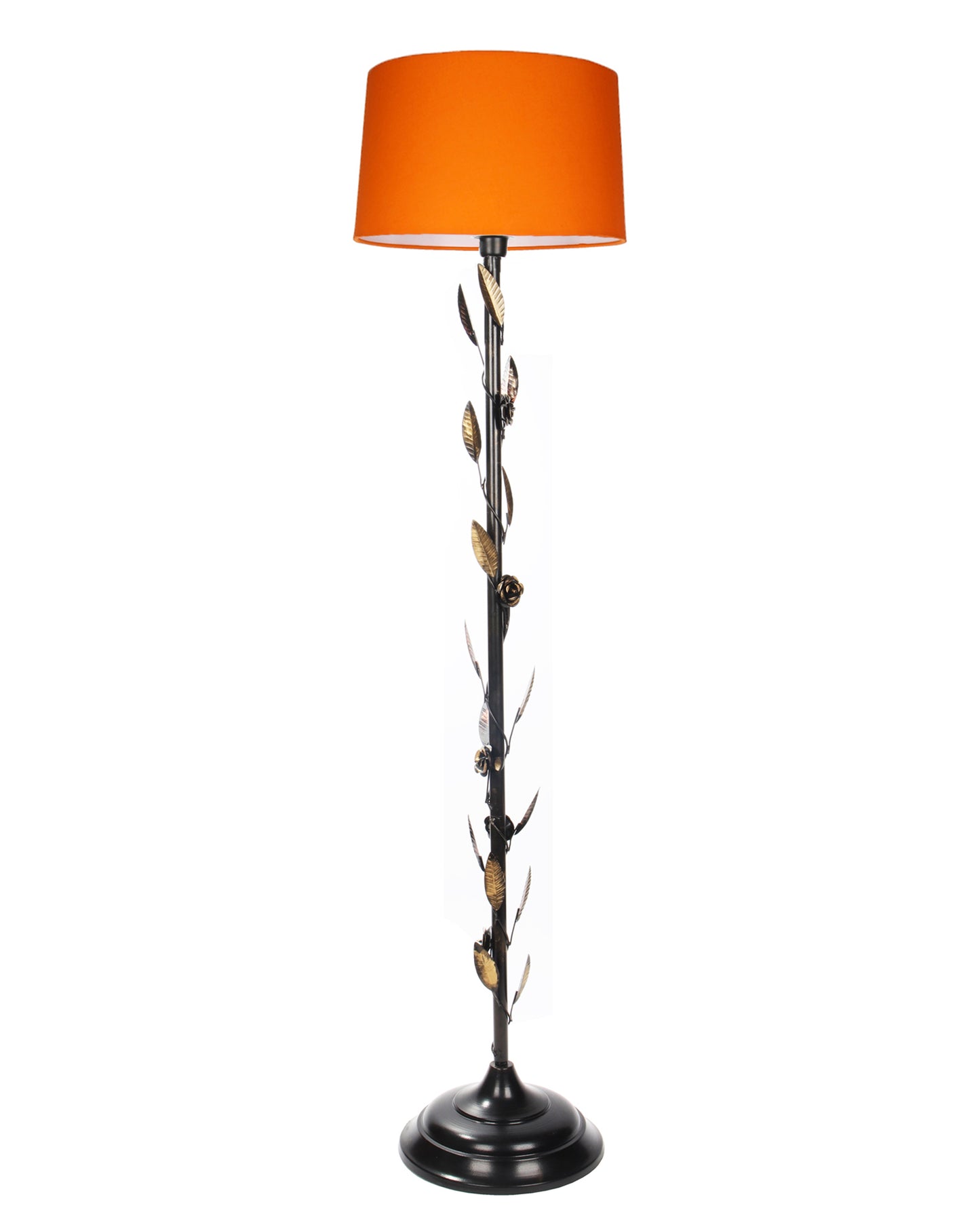 Contemporary Metal Floor Lamp,Contemporary Minimalist Standing Floor Light with Iron Legs,E27 Lamp Base,Modern Design Standing Light for Living Room,Study Room and Bedroom, Floral