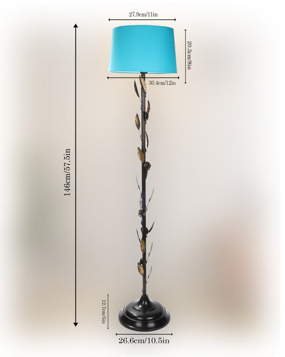 Contemporary Metal Floor Lamp,Contemporary Minimalist Standing Floor Light with Iron Legs,E27 Lamp Base,Modern Design Standing Light for Living Room,Study Room and Bedroom, Floral